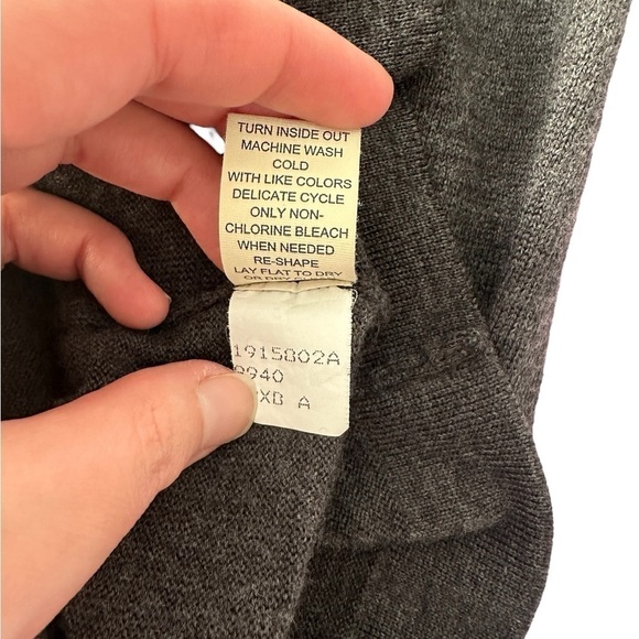 Joseph Abboud 2x quarter-zip gray merino wool blend long sleeve sweater - Picture 5 of 10